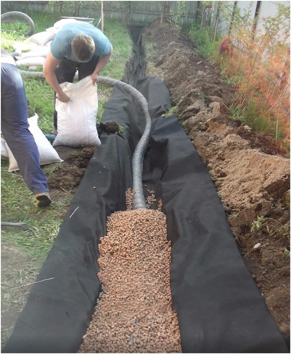 Tessuto non tessuto per scarichi francesi e fioriere da giardino, nero, 1 m x 85 m, ideale per muri di sostegno e membrana di ghiaia per laghetti.