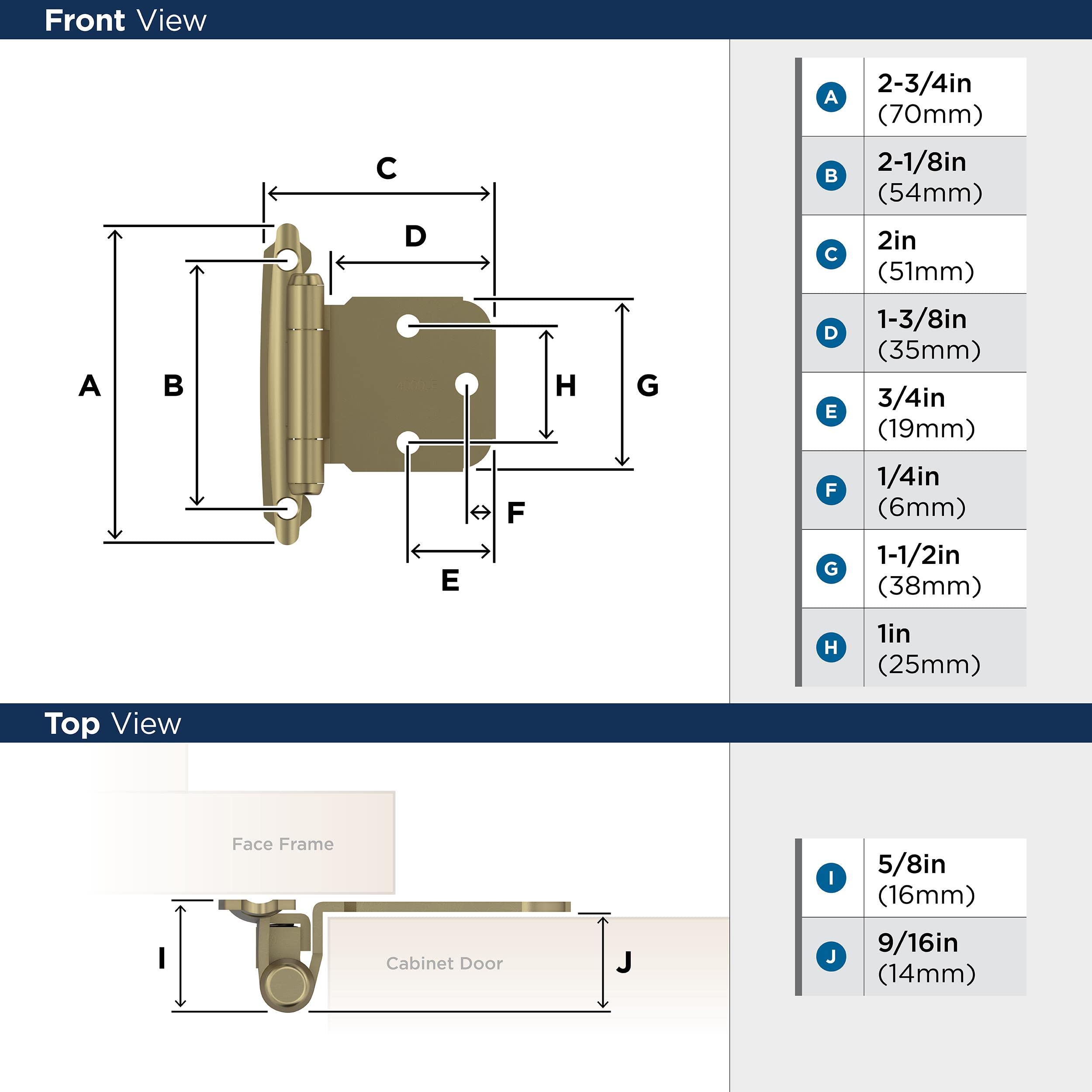 Amerock BPR7629BBZ Hinge, Golden Champagne, Flat - Image 4