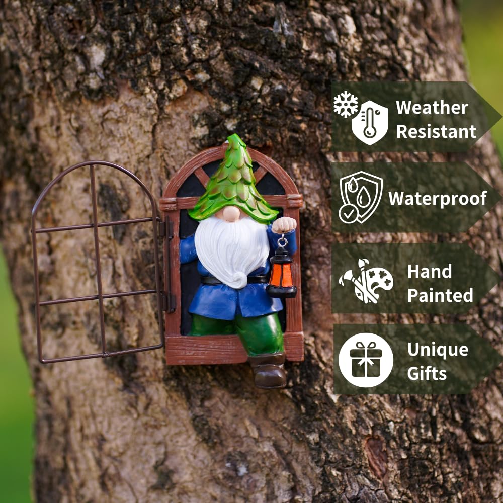 Gartenzwerg-Elfe Zum Aufhängen – 14,7 Cm Hoch, Aus Kunstharz, Handbemalt Für Baum Oder Zaun