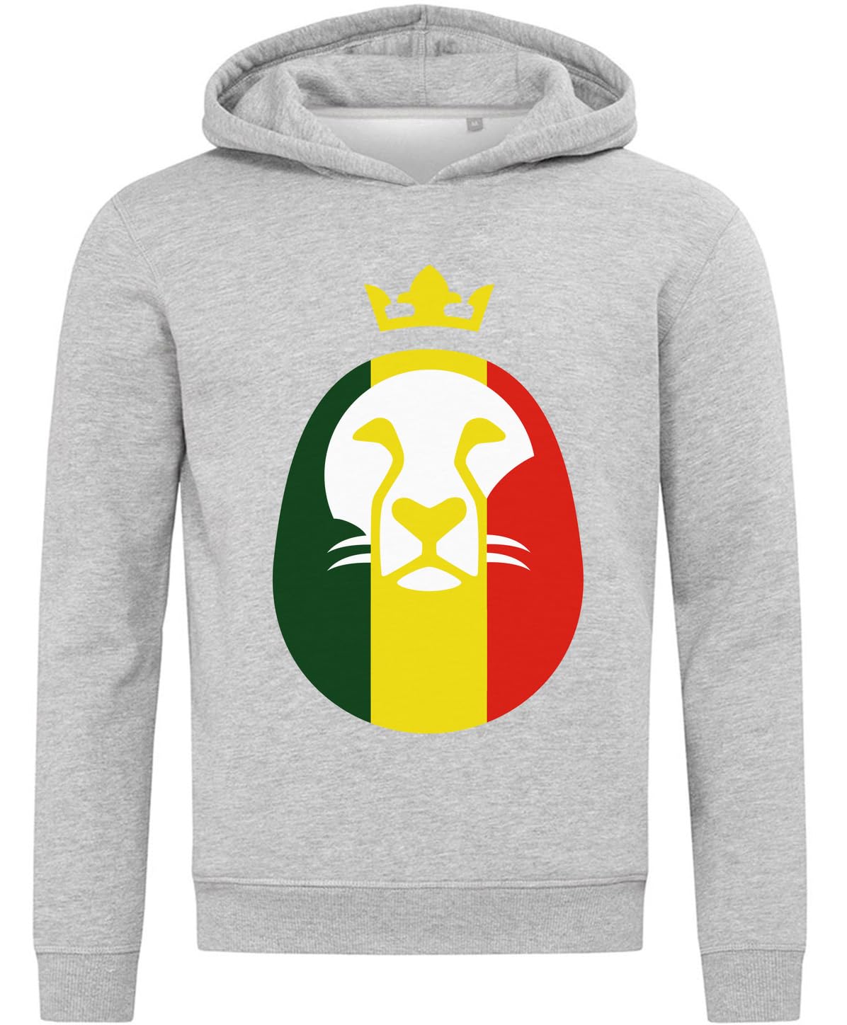 Leone di Giuda Re Simbolo di Rastafari Art Felpa Con Cappuccio Felpa Con Cappuccio Misto Cotone Grigio