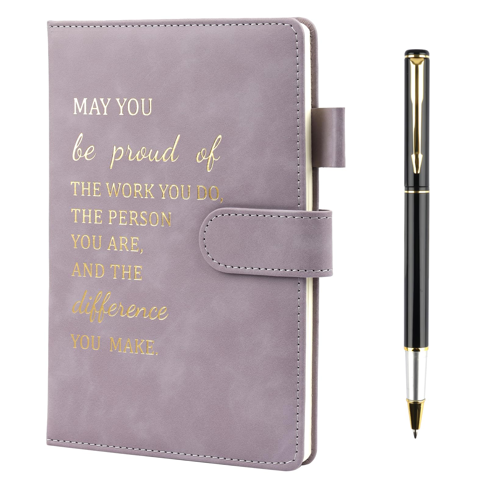 Hopton Inspirational Personalised Notebook, PU Leather Notebook and Pen Set, Employee Appreciation Gifts