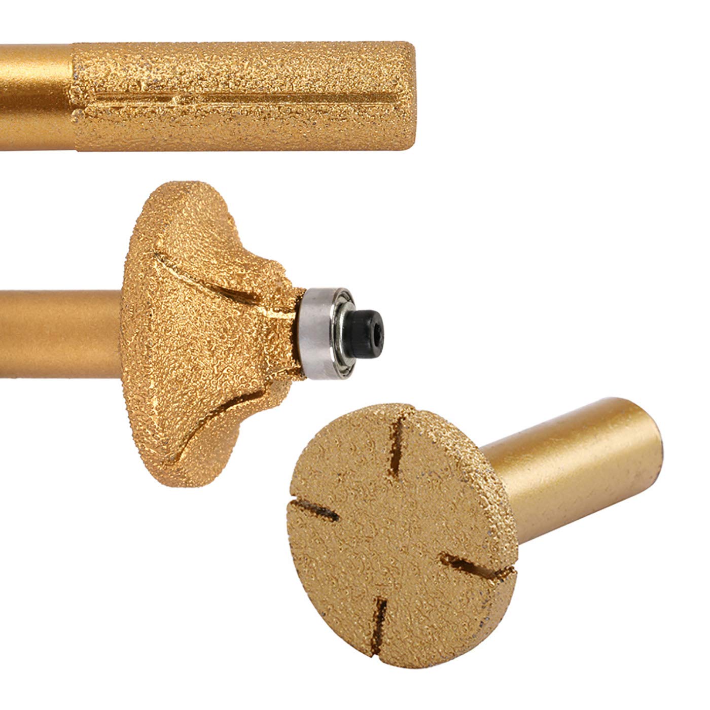 Bit di router di diamante elettrolitico 1/2 '' Shank Bullnose cono diritto per marmo Rettifica bordo fresa