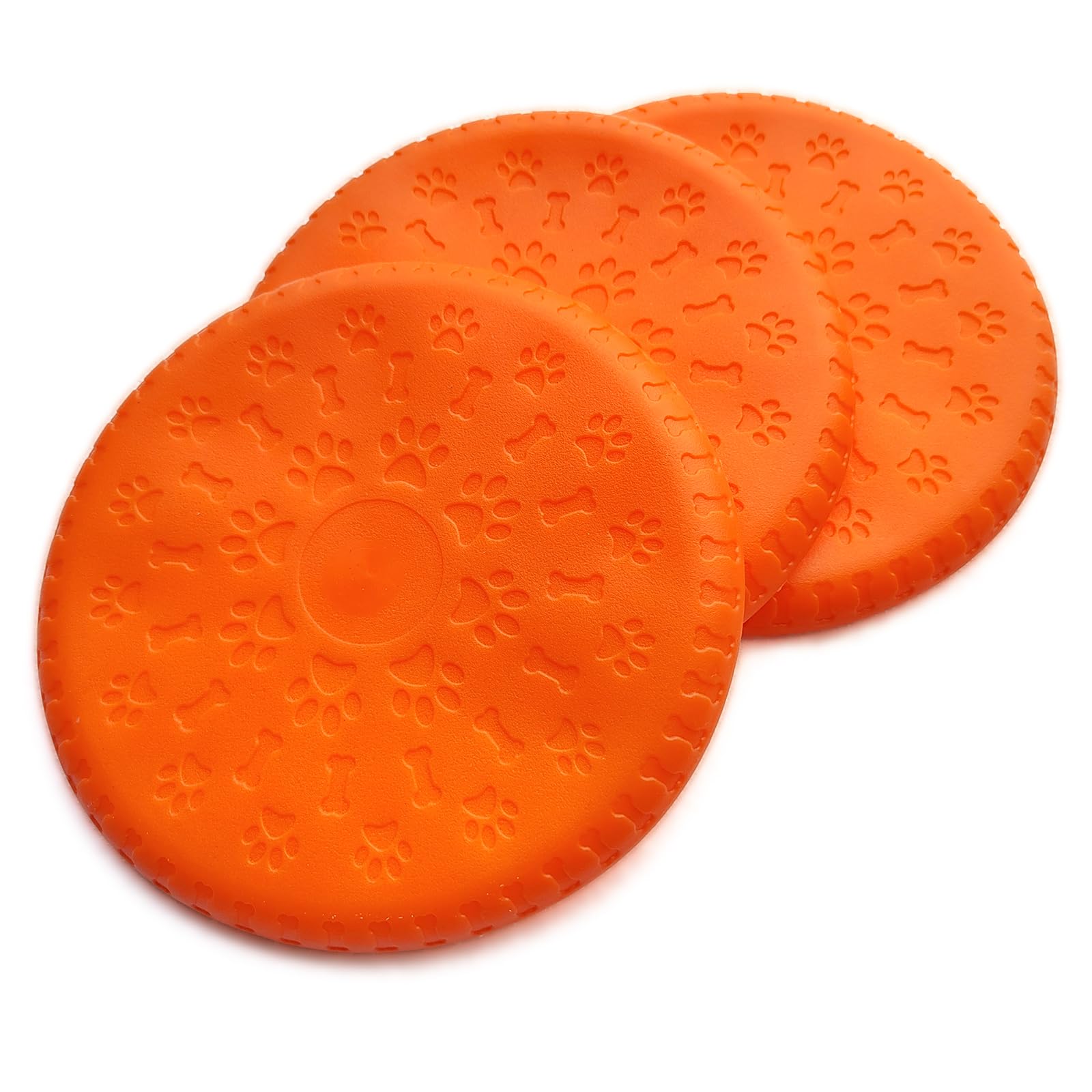 DOGCOME 3 Pack Soft Rubber Dog Flying Discs for Small Medium Large