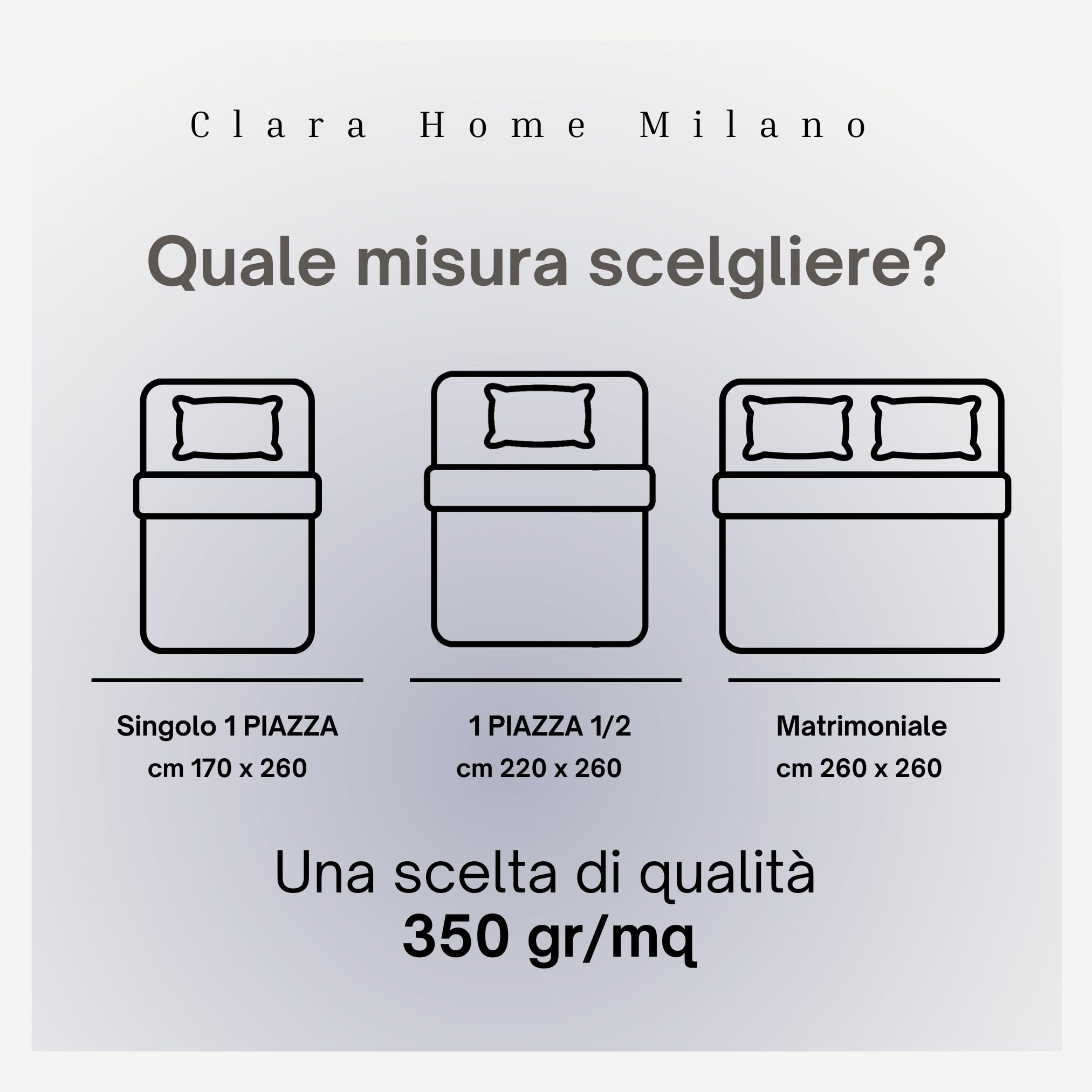 CLARA HOME Trapunta Una Piazza e Mezza Invernale 350 gr/mq, Piumone in Velluto Cinigliato Color Polvere Effetto Caldo Avvolgente, Made in Italy