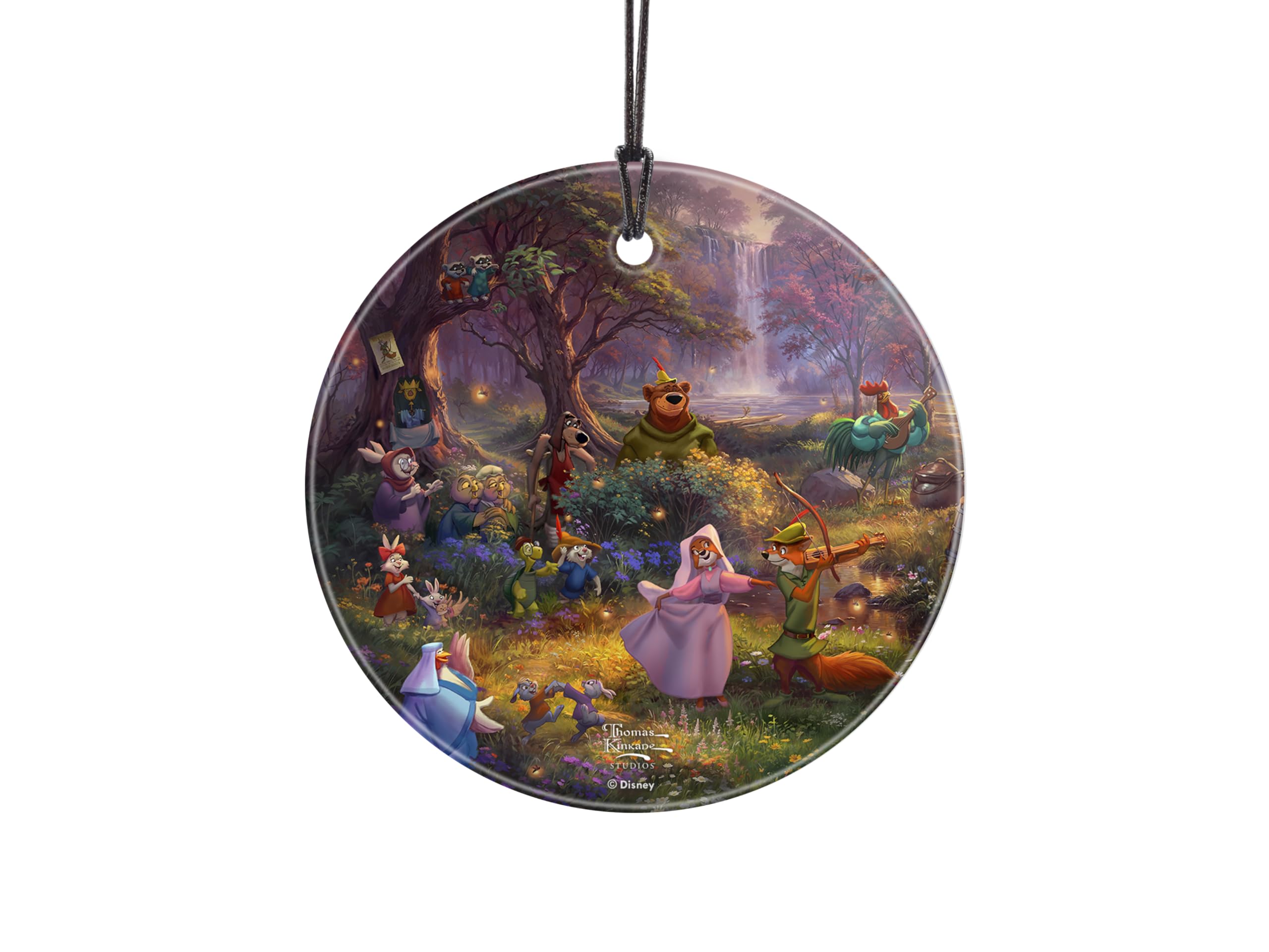 Trend SettersTrend Setters Disney – Robin Hood – Thomas Kinkade Studios - 3.5” Starfire Prints Hanging Glass Print Accessory – Officially Licensed Collectible | Complimentary Velveteen Gift Bag