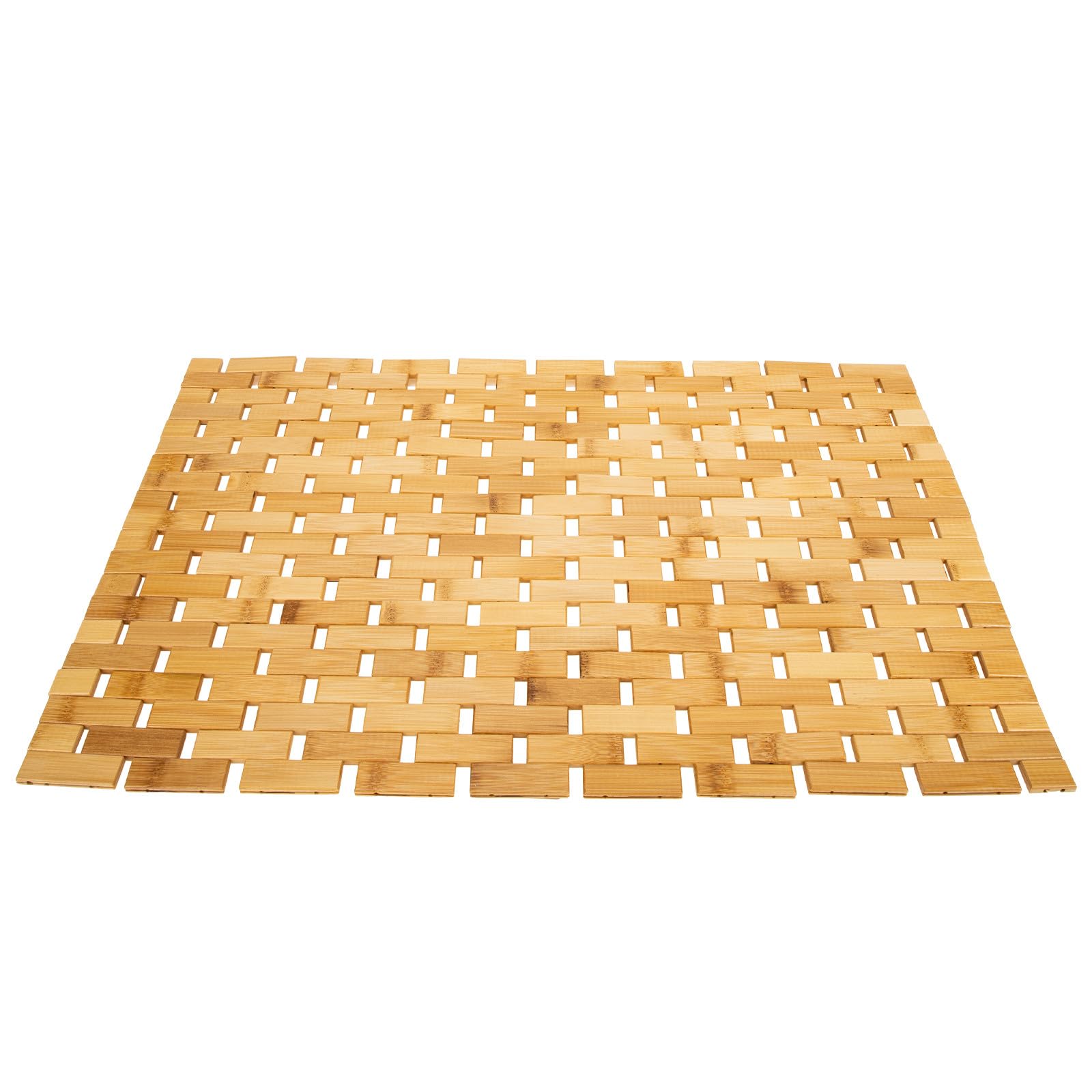 LALAFINA Fußmatte in Badezimmer für rutschfeste Zimmer Bambus Verschleißfestes Naturmaterial Braune Bambusmatte Blockförmigem Design and für Dormitorium