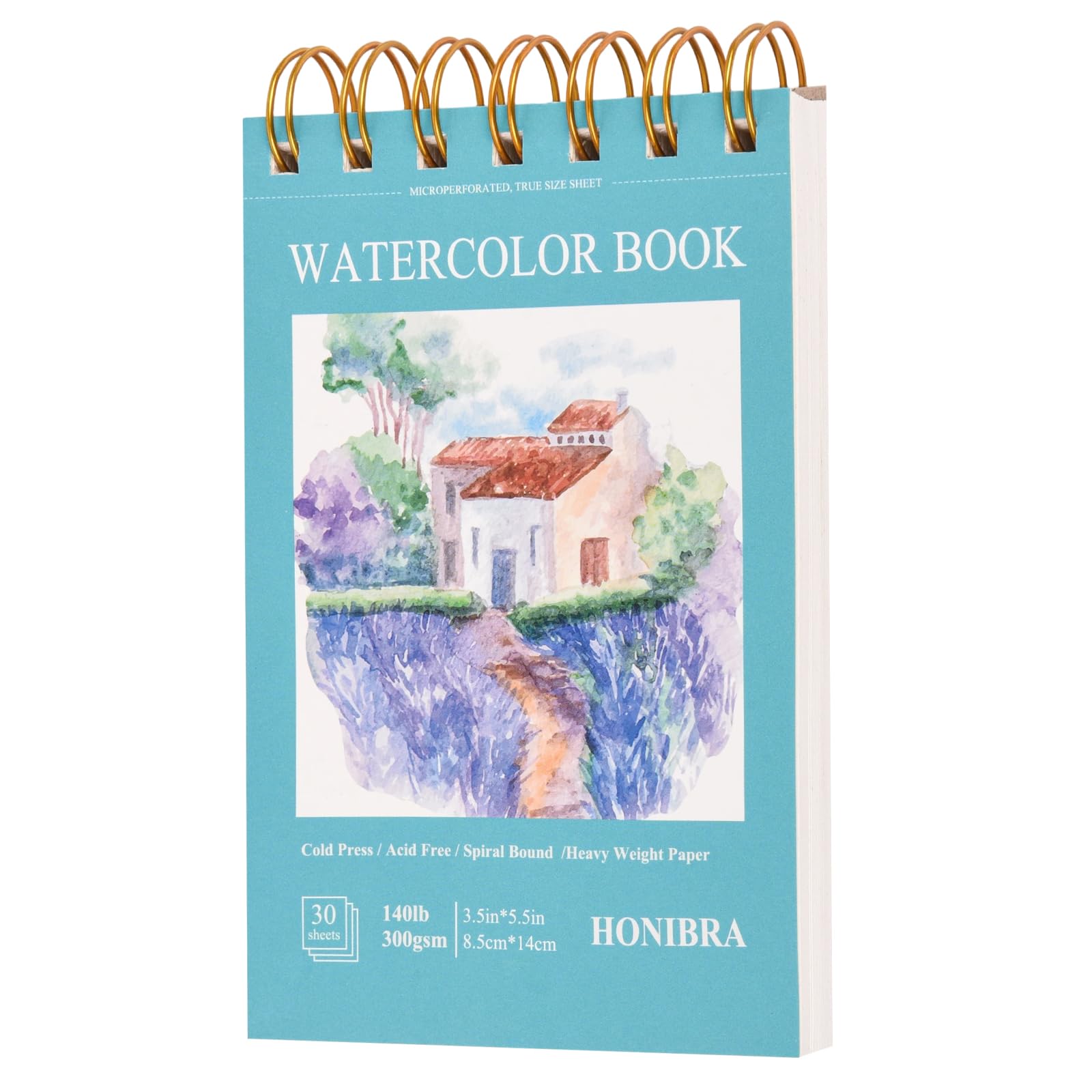 Small Watercolor Paper Pads 3.5"×5.5",30 Sheets,140lb/300gsm Sketchbook