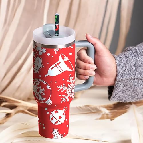 Miniatura 5 de AIERSA Paquete de 6 popotes de Navidad de repuesto de 40 onzas para Stanley, popotes de plástico reutilizables para vasos Stanley, popotes largos