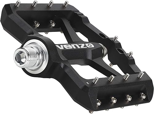 Miniatura 4 de VENZO Flat Mountain BMX MTB CNC - Pedales de rodamiento de gran tamaño sellados para bicicleta - Plataforma de bicicleta grande -3.858in - 0.591in
