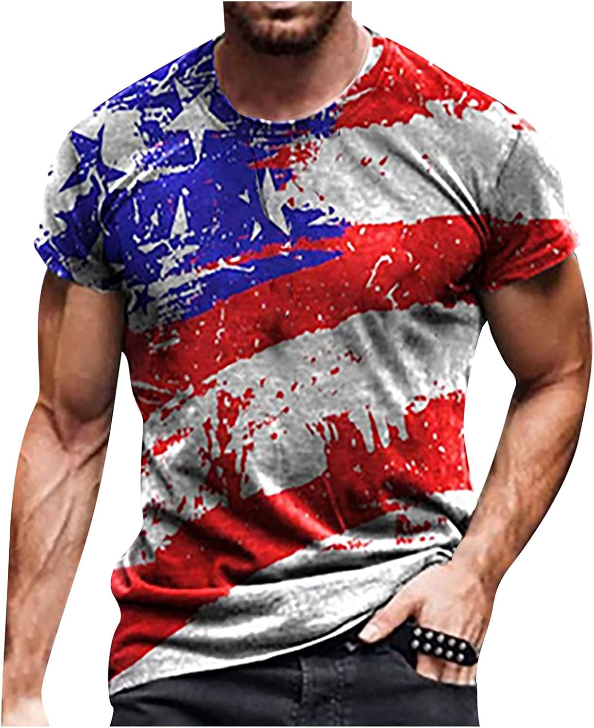 Graphic Tshirts Men Skull Graphic O-Neck Short-Sleeve Tops Fitness Sportswear Mens Shirts Graphic | 