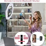 EOTO LIGHT LED Ring Light, 18 inch Ring Light with Tripod Stand, 55W 6000K Photography Light with Bag and Remote for Makeup Tattoo Artist Lash Extension Barber Studio Video Lighting with CRI>90 (18S)