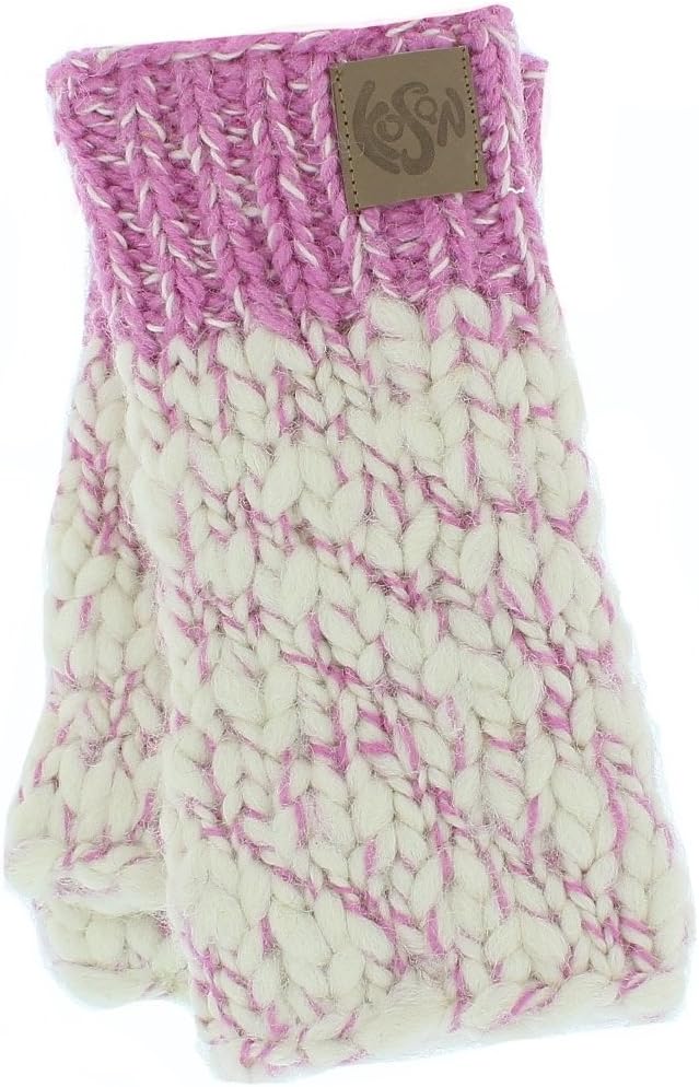 Kusan 100% Wool Chunky Knit Handwarmers / Fingerless Gloves (KU2201/KU2202) (Pink)