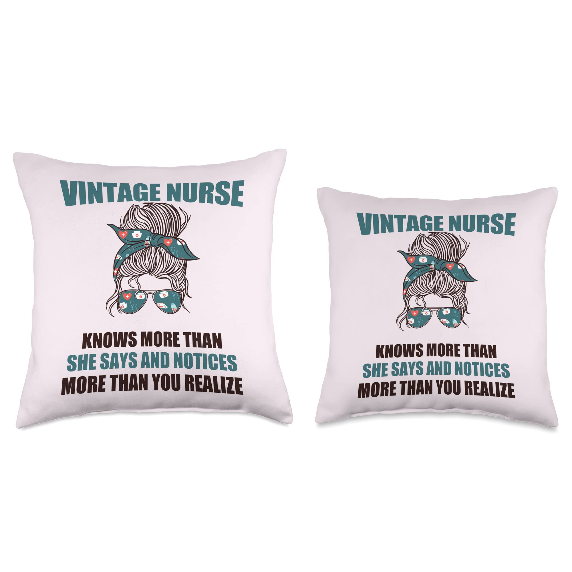 Amazon.com: Funny Sarcastic Nurse Memes Vintage Nurse Knows More SHE SAYS  Notices More Realize Meme Throw Pillow, 18x18, Multicolor : Home & Kitchen
