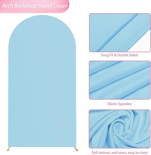 Miniatura 4 de Wokceer Funda para Arco de Boda de 6.6 Pies de Spandex Ajustada Cubiertas para Soporte de Arco de Boda Funda de Fondo de Arco Chiara de Parte