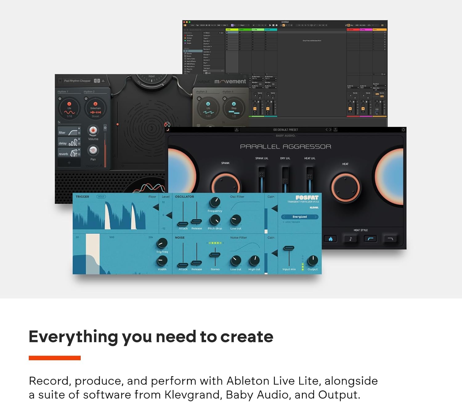 Various music software interfaces