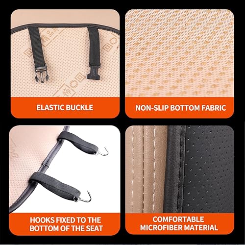 Miniatura 4 de Cojín de asiento de coche para conductor o pasajero, cómodo cojín de asiento para respaldo y asiento