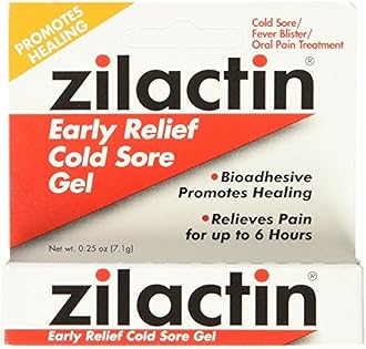 Zilactin Cold Sore Gel, Medicated Gel 0.25 oz ( Pack of 3)