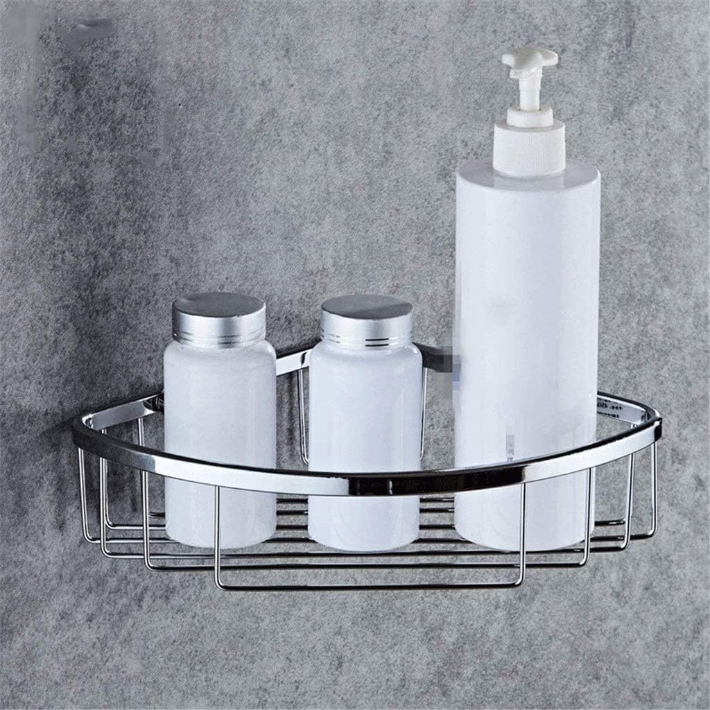 Stainless Steel Shower Basket Drill Bit Body Wash Well Made Easy to Install Wall Corner Screws Installation Holes Installed Shelf