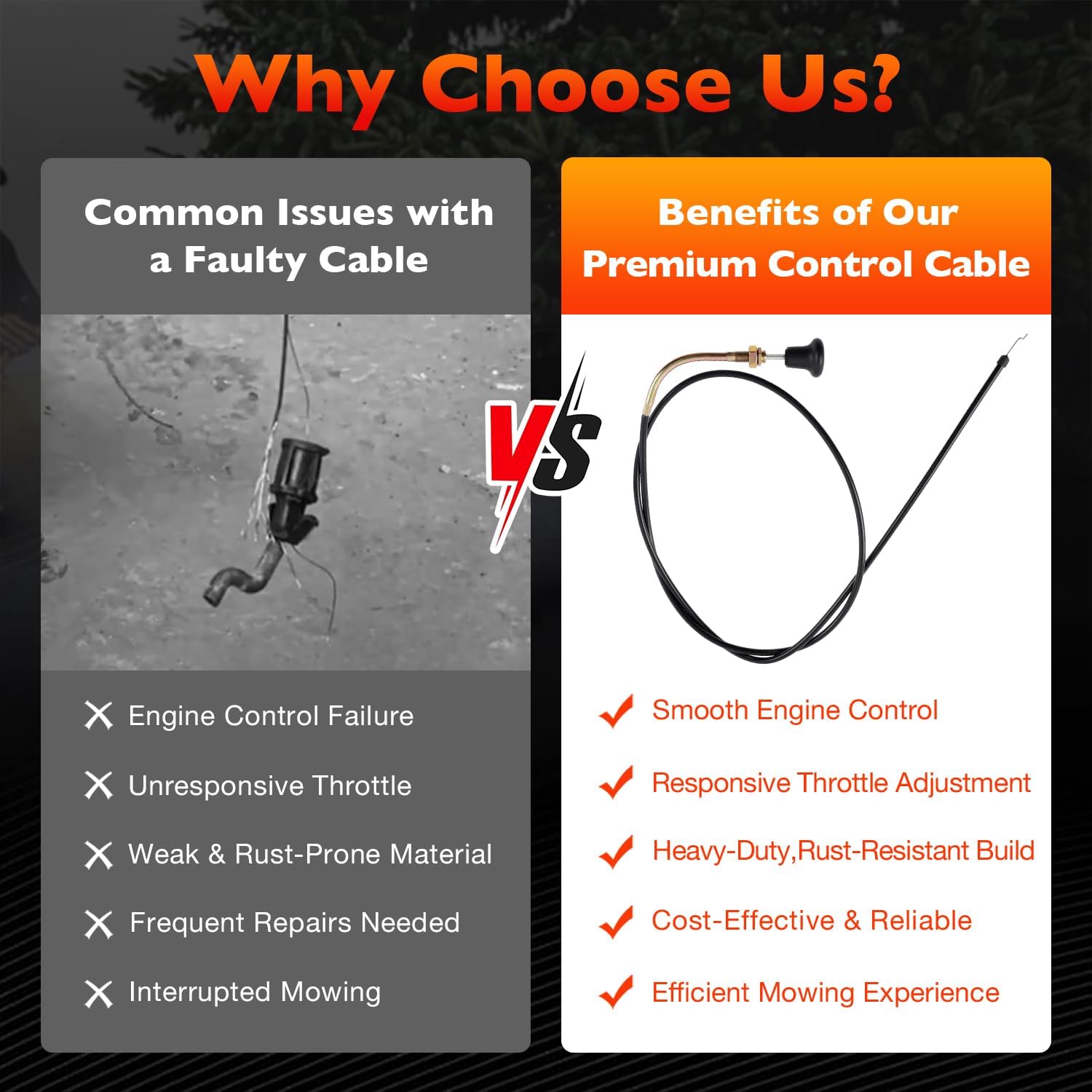 ATRACYPART 946-04812 Lawn Mower Choke Throttle Control Cable Compatible with Cub Cadet Tank L48 L54 L60 LZ48 LZ54 LZ60 S60 SZ48 SZ54 SZ60 Riding Lawn Mower Replace 746-04812