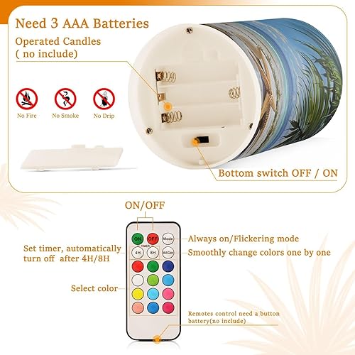 Vista 87 de Velas parpadeantes sin llama, velas LED moradas de mariposa lavanda con temporizador remoto, juego de 2 velas a pilas para San Valentín, boda