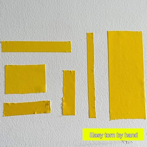 Miniatura 5 de WELSTIK Cinta amarilla de alta calidad de 2 pulgadas, cinta adhesiva resistente, no reflectante, multiusos, 2 pulgadas x 45 yardas, fácil de rasgar,