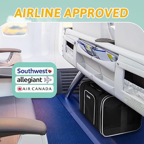 Miniatura 53 de Petskd Transportador de mascotas de 17 x 13 x 9.5 pulgadas, aprobado por aerolíneas suroestes, bolsa de viaje para gatos pequeños y perros
