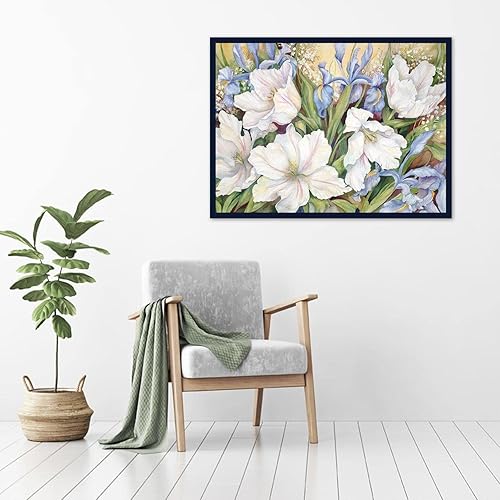 Miniatura 3 de FQOVKYN Kits de pintura de diamantes para adultos, kits de arte de pintura de diamantes de flores, bricolaje de puntos de diamante completo, arte y