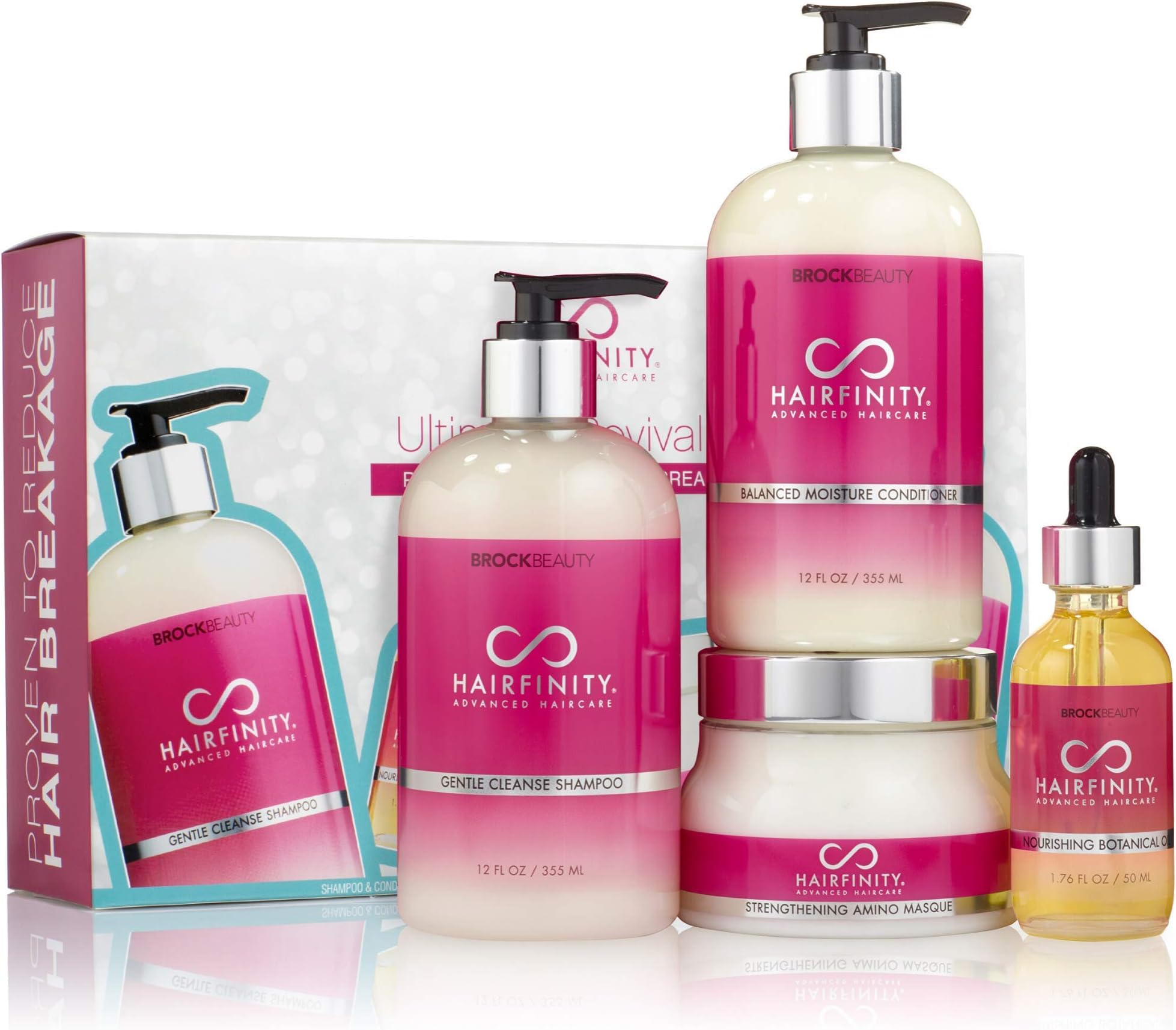 Hairfinity Ultimate Revival Kit - Biotin Shampoo & Conditioner Set - Silicone & Sulfate Free Growth Formulas for Damaged, Dry, Curly & Frizzy Hair- Thickening for Thin Hair Safe for Color Treated