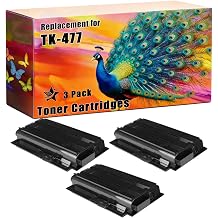 Replacement TK-477 Toner Cartridges Compatible for Kyocera, Compatible with Kyocera TK477 FS-6525MFP FS-6530MFP TASKalfa 255 Printers 3 Pack Black