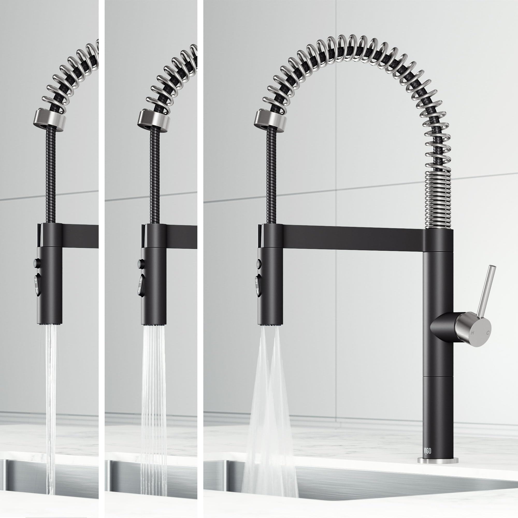 VIGO Edison Pro 20'' H Single Handle Pull Down Sprayer Kitchen