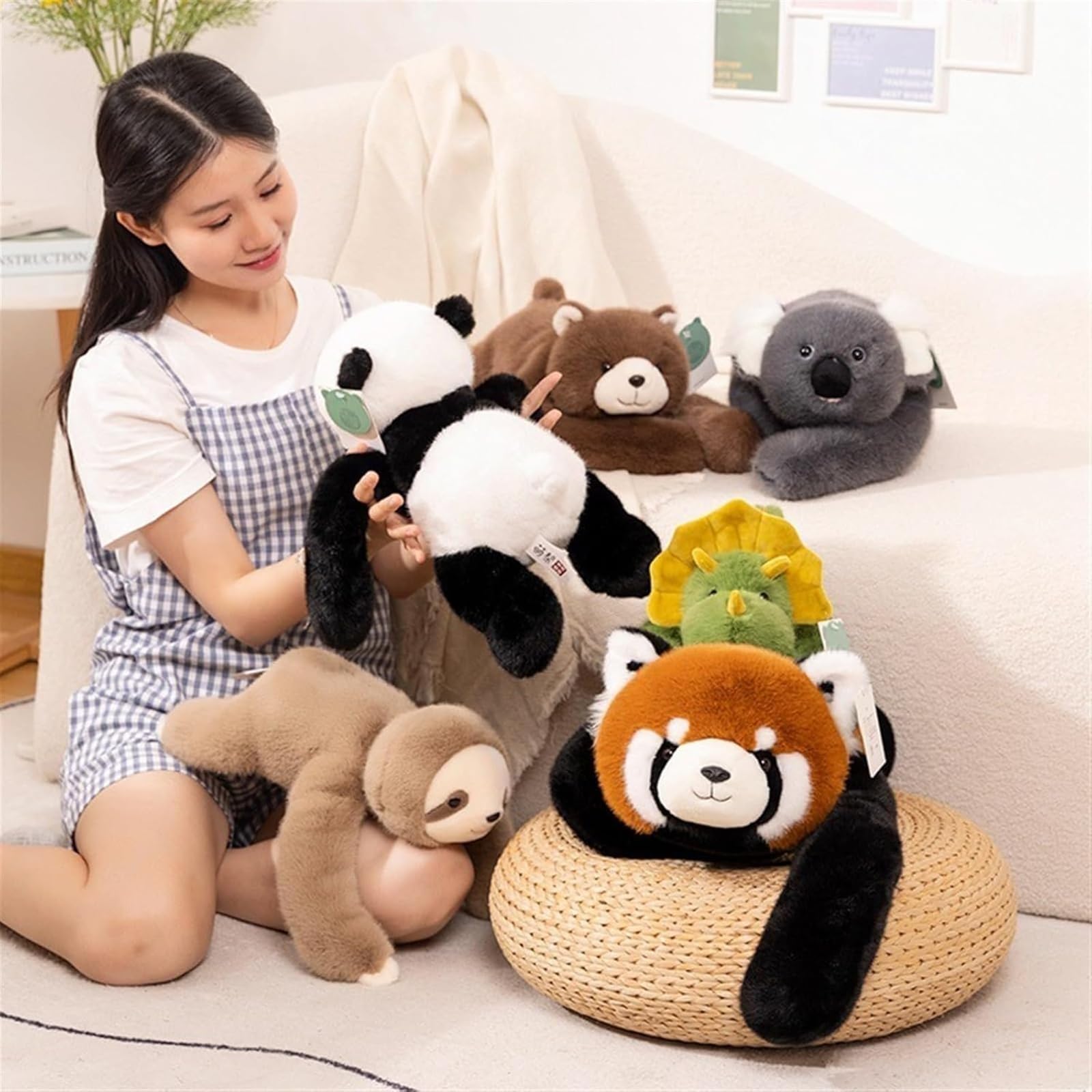 Obciążone pluszaki na lęk i sen, panda, miś, dinozaur pluszowy, poduszka do przytulania dla dzieci i dorosłych 65cm