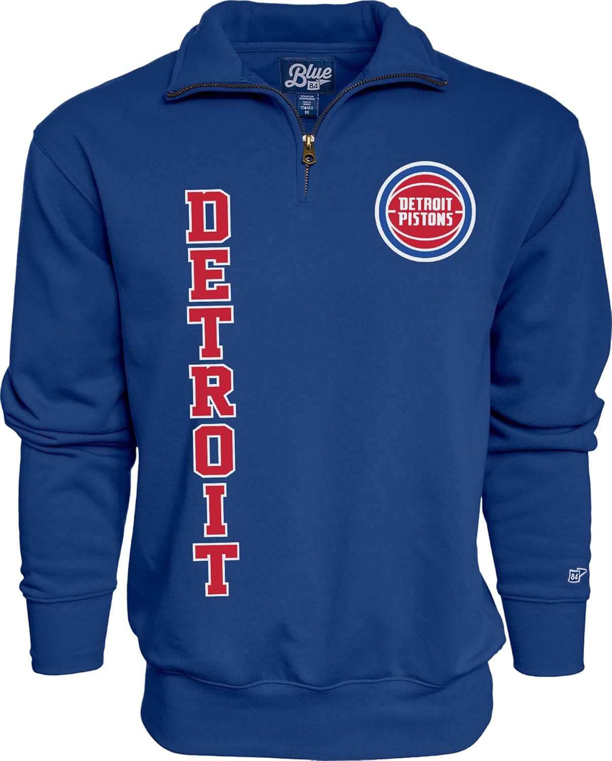 Blue 84 NBA unisex-adult Nba Officially Licensed Quarter Zip Sweatshirt Slam Dunk Team Color