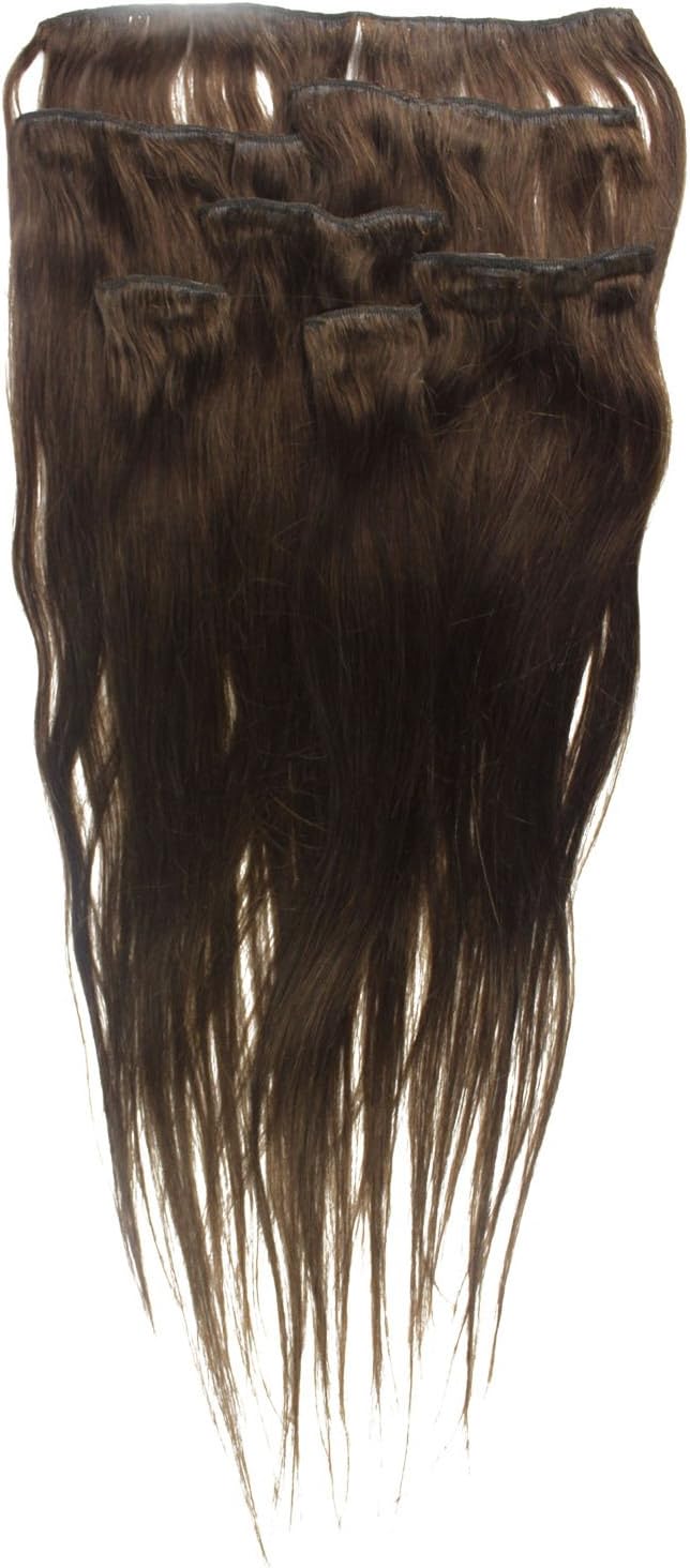 20''7pcs Fashional Clips in Remy Human Hair Extensions 24 Colors for Women Beauty Hot Sale (#04-medium brown)