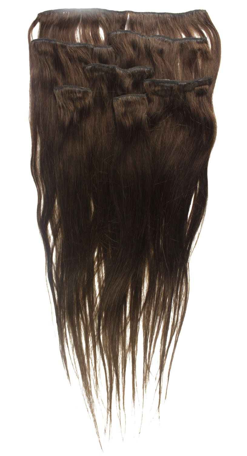 20''7pcs Fashional Clips in Remy Human Hair Extensions 24 Colors for Women Beauty Hot Sale (#04-medium brown)