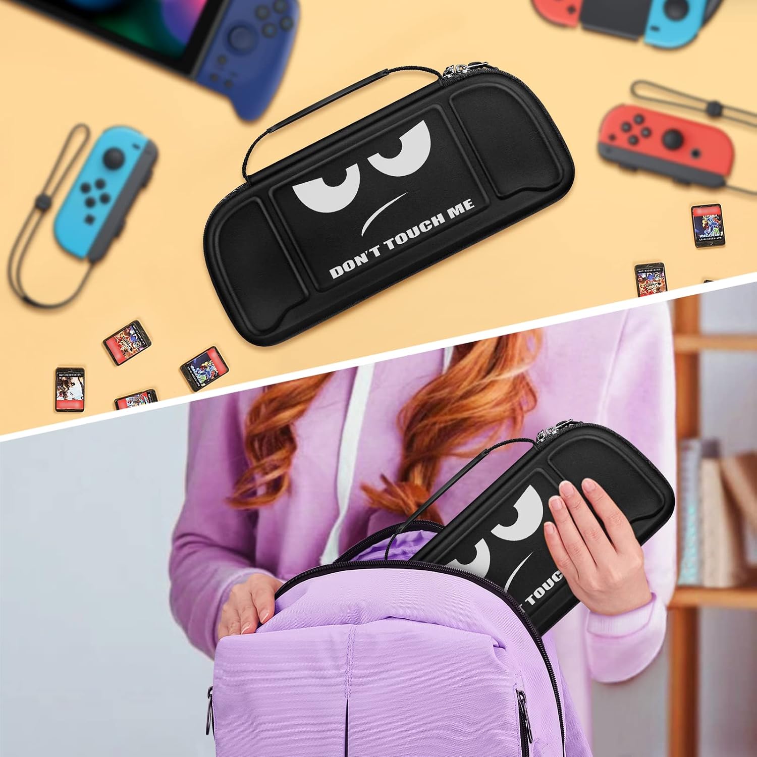 FINTIE Carrying Case for Hori Nintendo Switch Split Pad Pro Controller | Shockproof Hard Shell Cover, Portable Travel Storage Bag, 30 Game Card Slots & Inner Pocket, Hori Split Pad Pro Case
