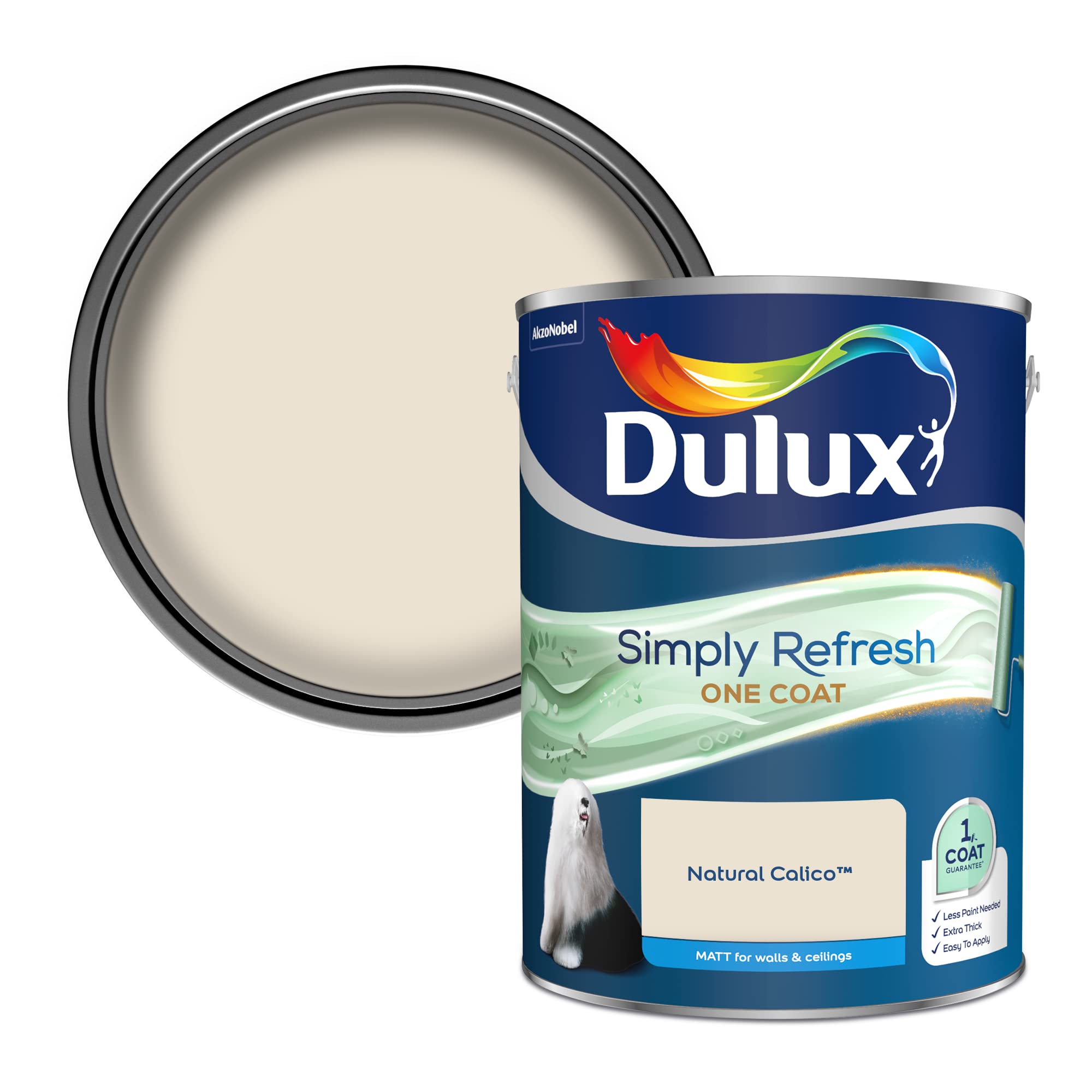B&Q -  One Coat Natural Calico Matt Emulsion Paint5L