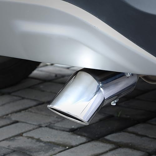 Miniatura 10 de TriTrust Punta de escape, entrada ajustable de 2.75-3 pulgadas, salida de 3.5 pulgadas, punta de silenciador de 8 pulgadas de largo, acero