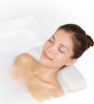 Splash Home Sooth Double Chamber Vinyl Spa Pillow, Machine Washable, 14.6 x 11.8, Taupe