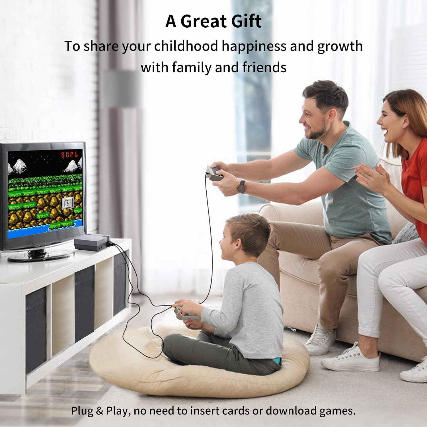 620 Mini Classic Retro Game Console with 2 Classic Controllers and Built-in 620 Games, LaBold AV Output Plug & Play Old School All in One Game System, Video Games Console for Kids & Adults