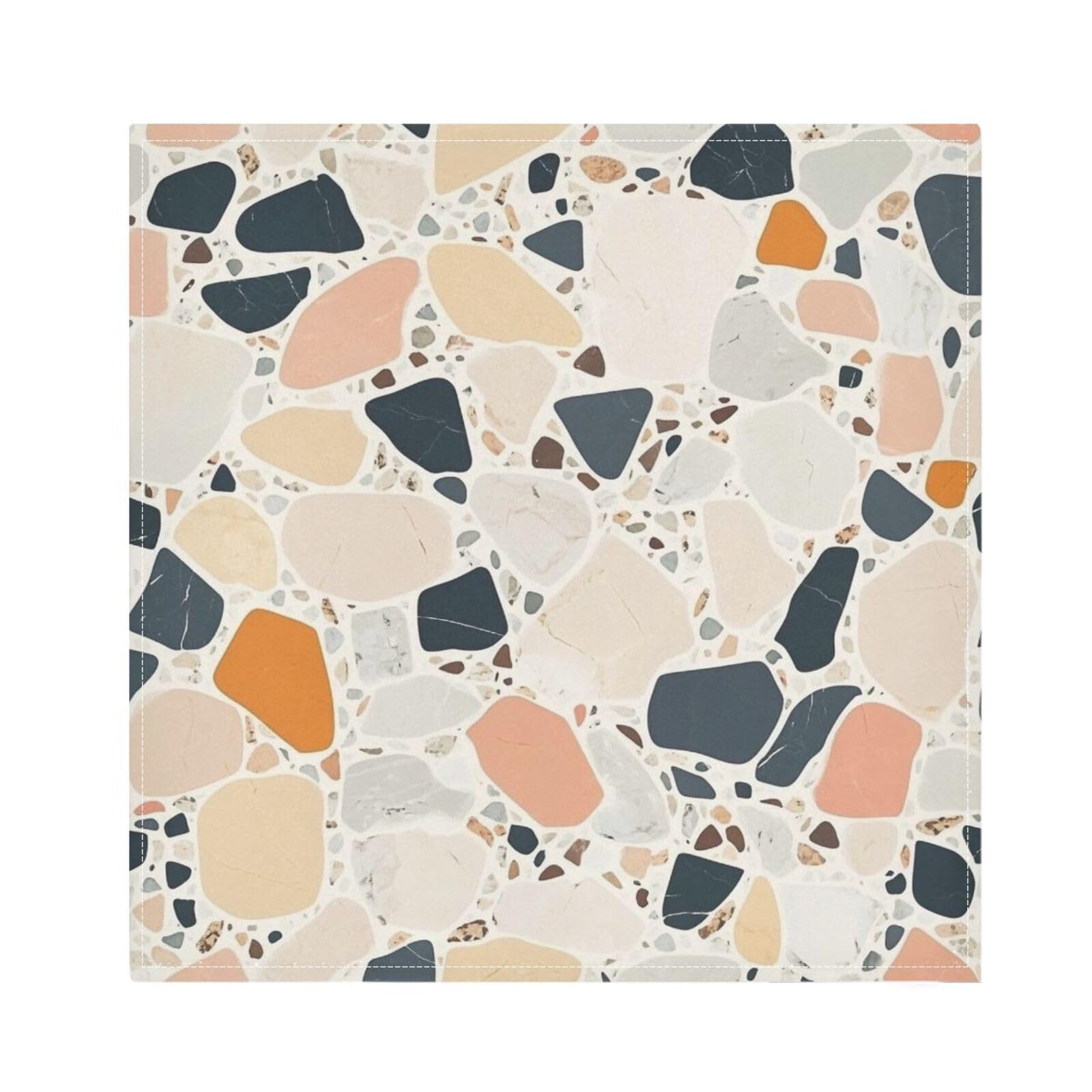 Ttgoth Terrazzo Cloth Napkin Set of 6 Washable & Reusable Dinner Napkins for Dining Table, Banquets, Wedding, Party, 50x50 cm