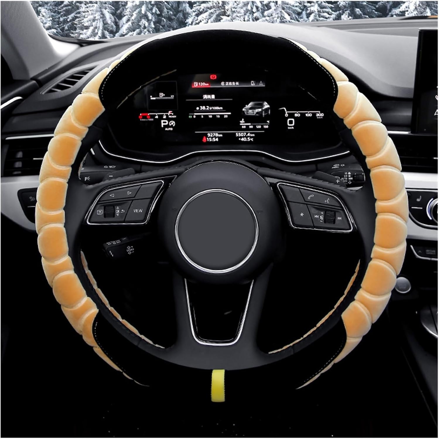 Car Steering Wheel Cover for Car Steering Wheel Cover Plush Car Decoration Accessories Comfortable, Soft, Strong Grip (Color : 7#)