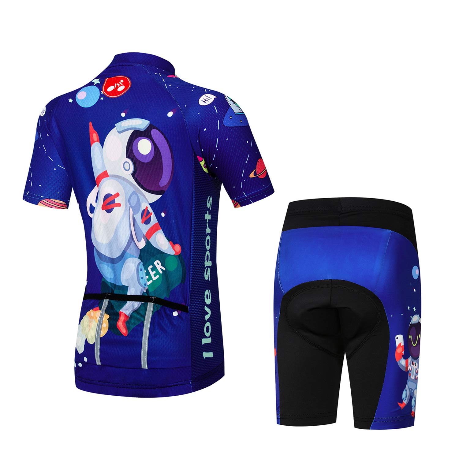 Niños Ciclismo Jersey Conjunto Ropa Niños Niñas Pantalones Cortos Pad Trajes