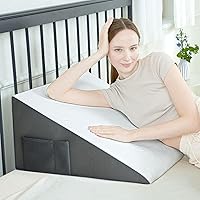 Vista 8 de Almohada de cuña para dormir de lado, posicionadores de almohada de espalda de espuma viscoelástica para dormir de lado, prevenir úlceras por Azul