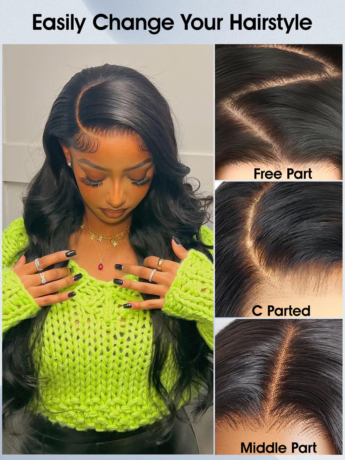 Bele 32 Inch Body Wave Lace Front Wigs Human Hair 180 Density 12A Brazilian 13x4 Lace Front Wigs Human Hair Pre Plucked HD Transparent Lace Frontal Wigs for Women - Image 3