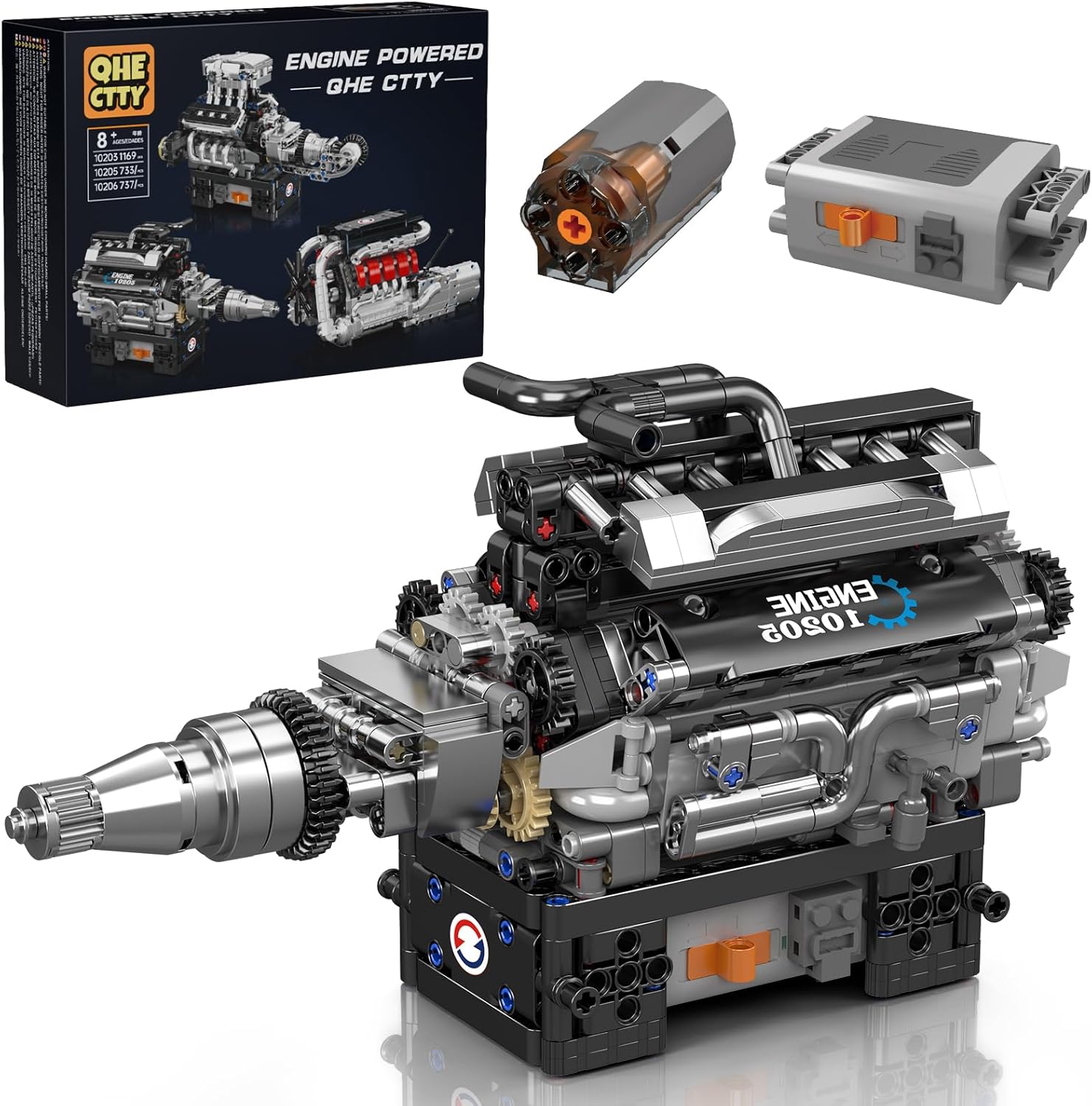 V12 Engine Building kit for Kids 8-14, Runnable Model Engine Building Sets, 733 Pcs DIY Educational STEM Engine Building Toys for Kids Science Learning, Best Birthday Gifts Ideas for Boys Girls Adults