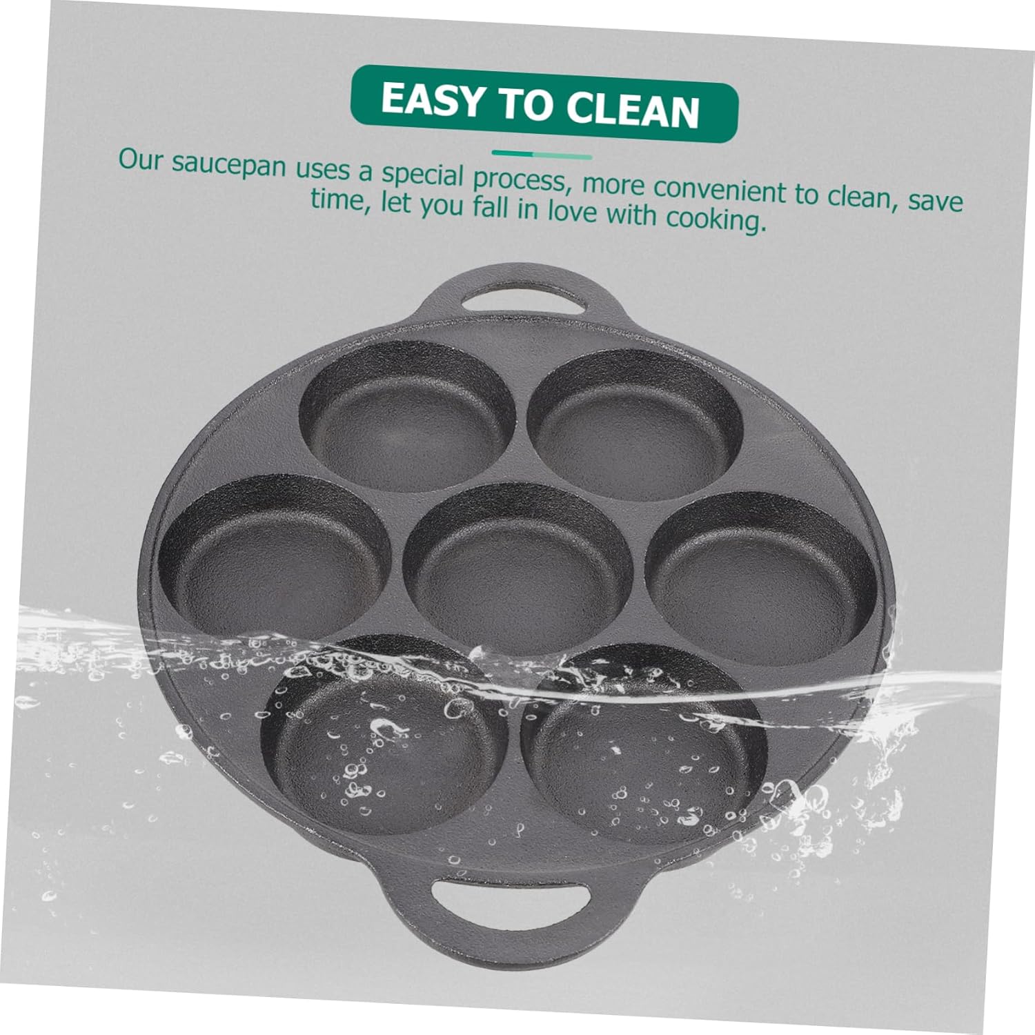 Luxshiny 1Pc Non Stick Fried Egg and Pancake Pan Cast Cooking Tool for Omelettes and Snails Easy to Clean and Ergonomic Design for Family Meals