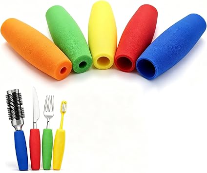 Foam Built-Up Handle Grips for Parkinson's, Arthritis Aids for Hands, Soft Non-Slip Grip Sleeves, Adaptive Utensil Handles for Cutlery, Toothbrush, Pens, Ideal for Elderly & Rehabilitation Users