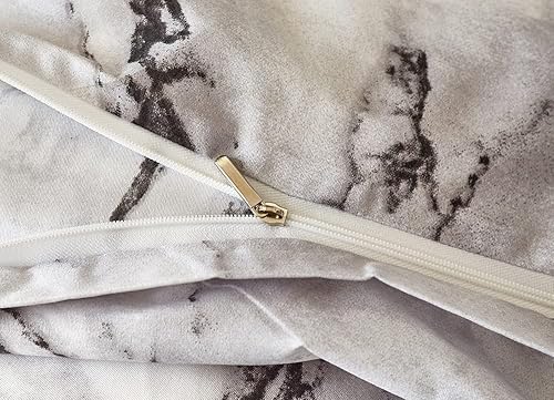 Miniatura 3 de Jingzhang - Juego de funda de edredón y funda de almohada de calidad de hotel (3 piezas), color gris, Poliéster & Mezcla de poliéster, blanco (White