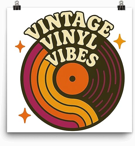 Funky Retro Music Art - Audiophiles - 13x19 Poster Print - Bright 70s Vibes