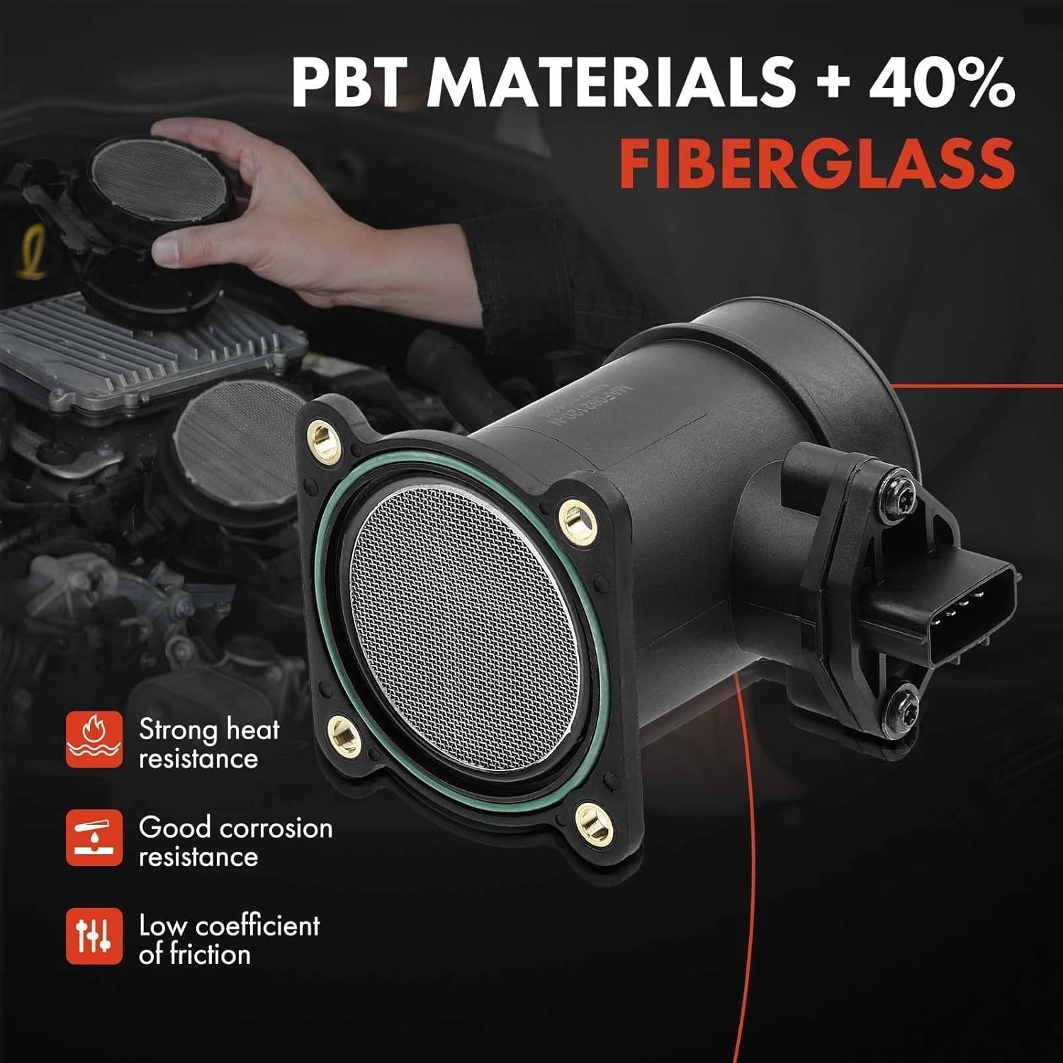 A-Premium Mass Air Flow Sensor Meter [5-Pins] Compatible with Nissan Sentra 2002-2006 L4 1.8L, Replace# 226808U301, 22680-8U301 【Rectangle Shaped Blade Connector Only】